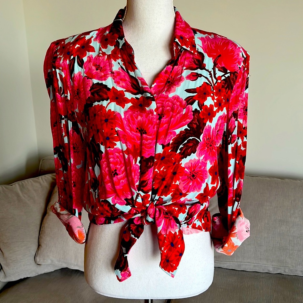 ZARA floral blouse